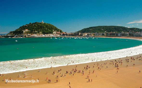 Playa de La Concha paplūdimys, San Sebastianas, Ispanija