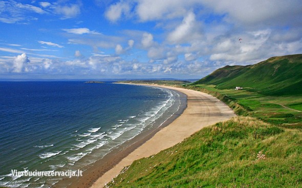 Gražiausi Europos paplūdimiai - Rhossili Bay paplūdimys Rhossili Bay paplūdimys, Swansea, Didžioji Britanija