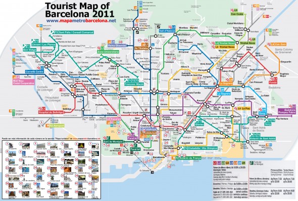 Turistinis ir metro Barselonos žemėlapis