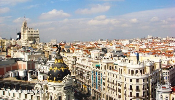 vaizdas nuo Circulo de Bellas Artes stogo terasos